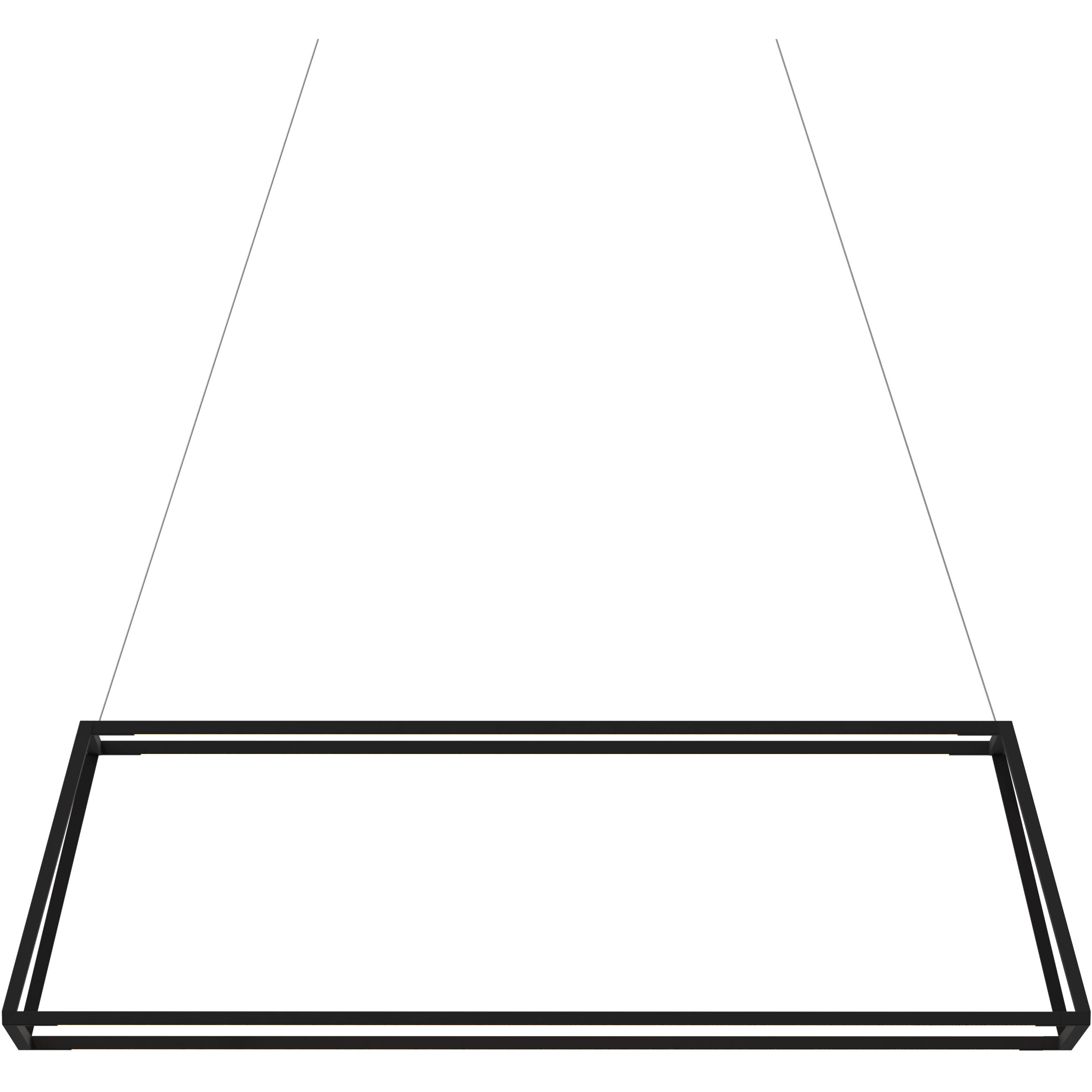 Z-Bar Rise LED 14 inch Matte black Pendant Ceiling Light, Rectangle